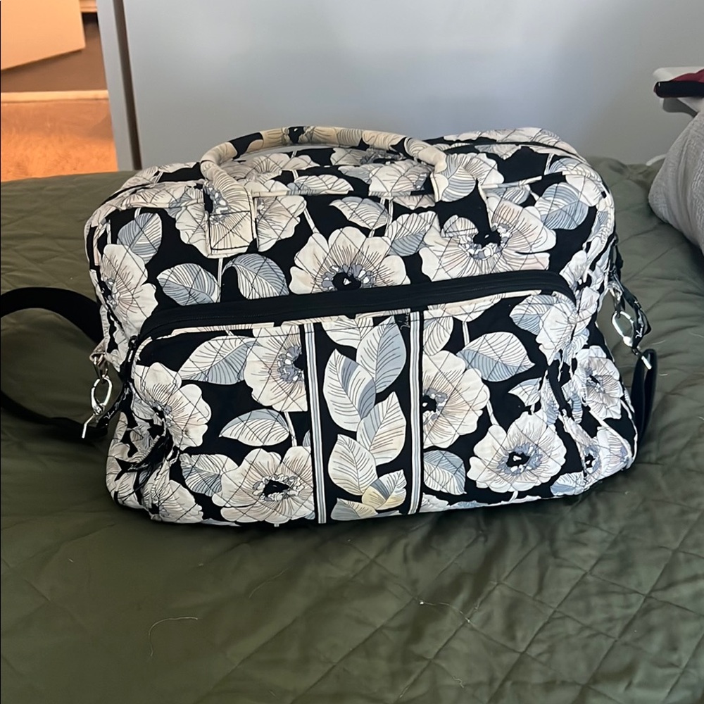 Vera Bradley Black and White Floral Weekeend Bag